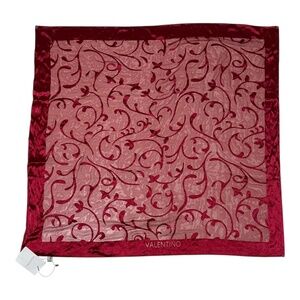 Authentic NWT VALENTINO red chiffon silk scarf
